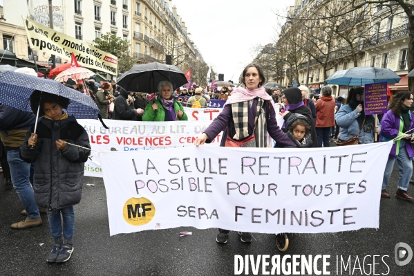 Manifestation pour La Journée internationale des droits des femmes, le 8 Mars 2023. International women sday in Paris.