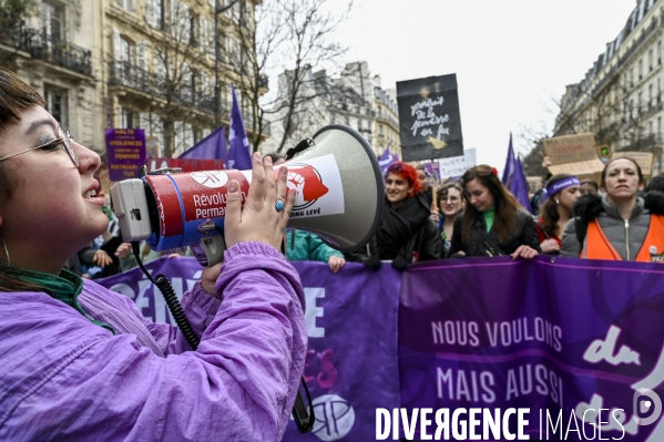 Manifestation pour La Journée internationale des droits des femmes, le 8 Mars 2023. International women sday in Paris.