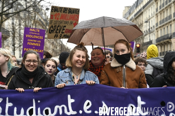 Manifestation pour La Journée internationale des droits des femmes, le 8 Mars 2023. International women sday in Paris.