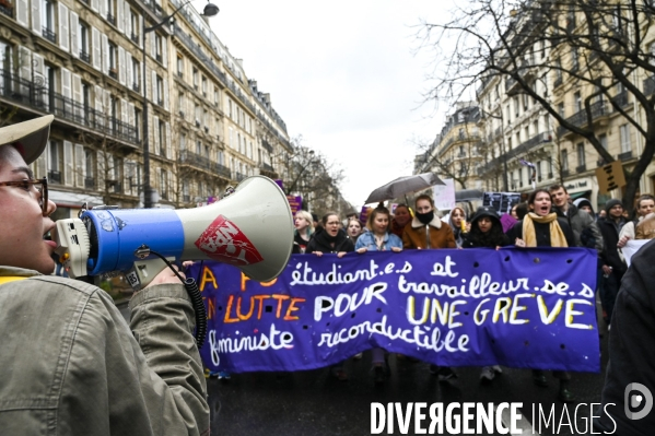 Manifestation pour La Journée internationale des droits des femmes, le 8 Mars 2023. International women sday in Paris.