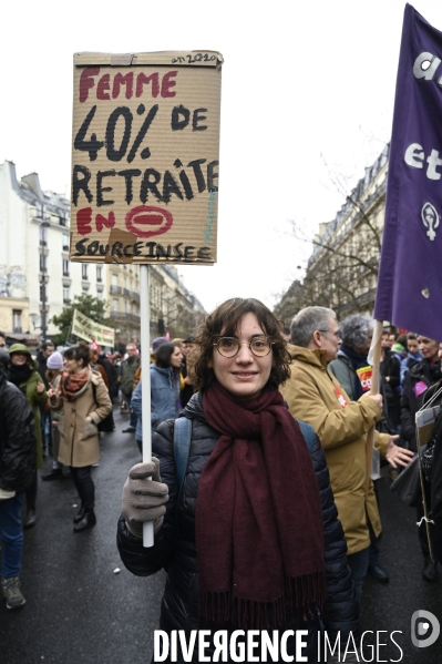 Manifestation pour La Journée internationale des droits des femmes, le 8 Mars 2023. International women sday in Paris.