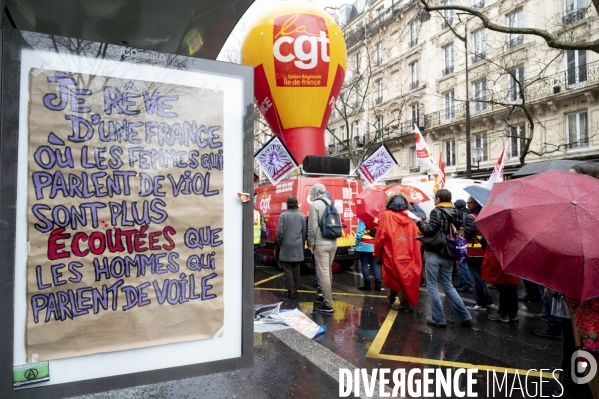 Manifestation pour La Journée internationale des droits des femmes, le 8 Mars 2023. International women sday in Paris.