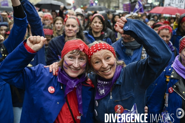 Manifestation pour La Journée internationale des droits des femmes, le 8 Mars 2023. International women sday in Paris.