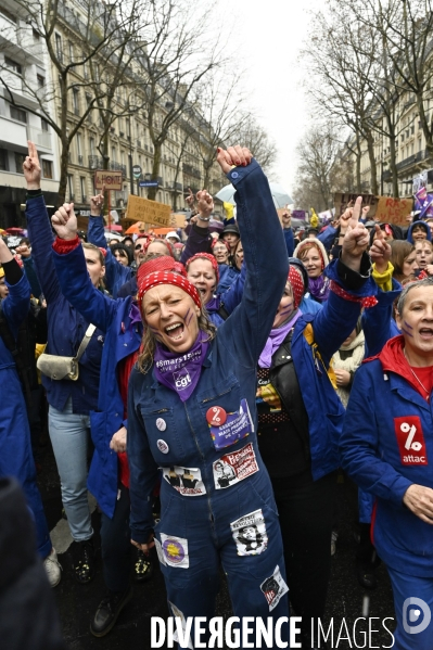 Manifestation pour La Journée internationale des droits des femmes, le 8 Mars 2023. International women sday in Paris.