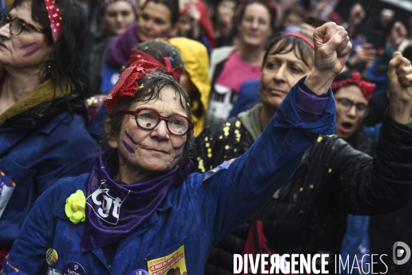 Manifestation pour La Journée internationale des droits des femmes, le 8 Mars 2023. International women sday in Paris.