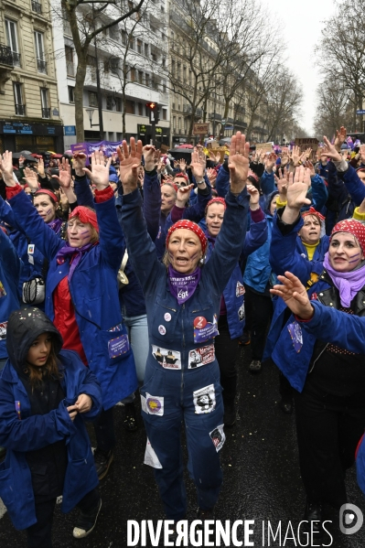 Manifestation pour La Journée internationale des droits des femmes, le 8 Mars 2023. International women sday in Paris.