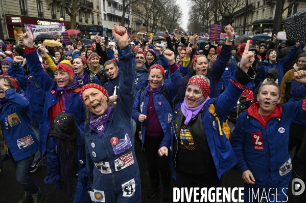 Manifestation pour La Journée internationale des droits des femmes, le 8 Mars 2023. International women sday in Paris.