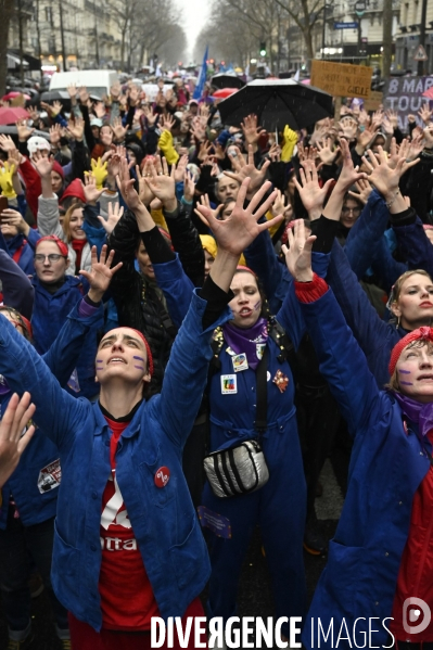 Manifestation pour La Journée internationale des droits des femmes, le 8 Mars 2023. International women sday in Paris.