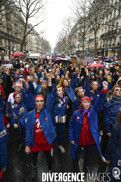 Manifestation pour La Journée internationale des droits des femmes, le 8 Mars 2023. International women sday in Paris.