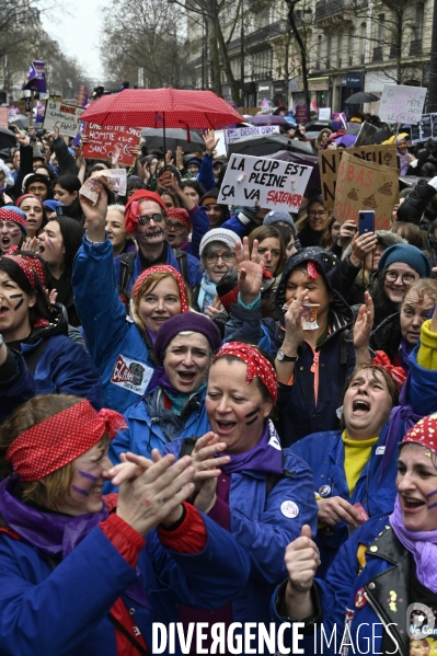 Manifestation pour La Journée internationale des droits des femmes, le 8 Mars 2023. International women sday in Paris.