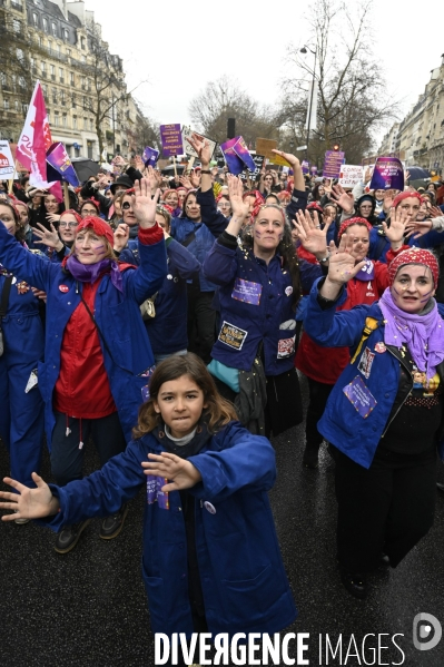 Manifestation pour La Journée internationale des droits des femmes, le 8 Mars 2023. International women sday in Paris.