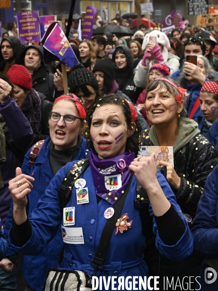 Manifestation pour La Journée internationale des droits des femmes, le 8 Mars 2023. International women sday in Paris.