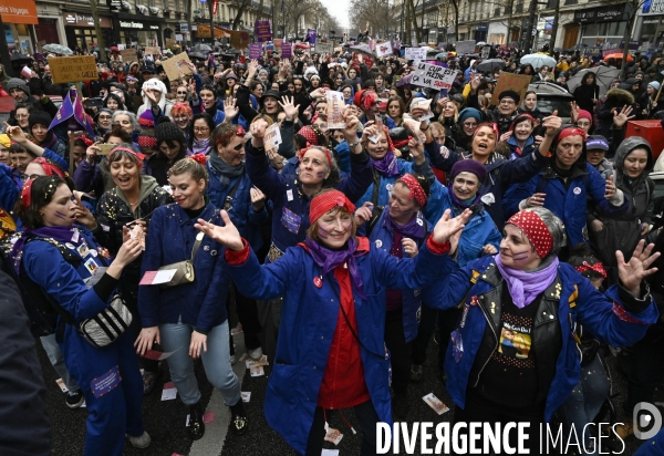 Manifestation pour La Journée internationale des droits des femmes, le 8 Mars 2023. International women sday in Paris.