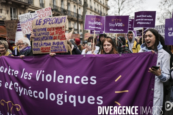 Manifestation contre les retraites et pour les droits des femmes