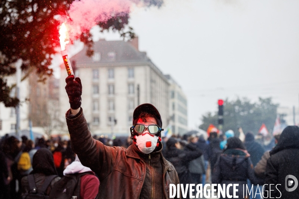 Septième journée de mobilisation contre la réforme des retraites à Nantes