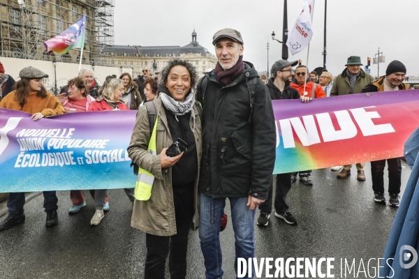 Les parapluies de la colère. Bordeaux, 7 ème manifestation contre la réforme des retraites.