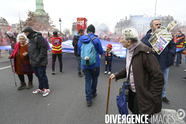 MANIFESTATION CONTRE LA REFORME DES RETRAITES, Paris le 11/03/2023, 7e journée de mobilisation.