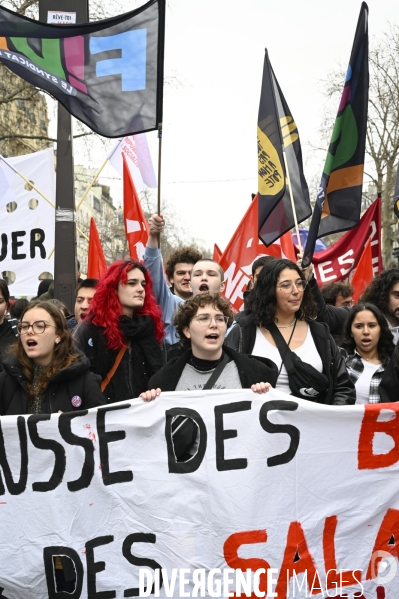 MANIFESTATION CONTRE LA REFORME DES RETRAITES, Paris le 11/03/2023, 7e journée de mobilisation.