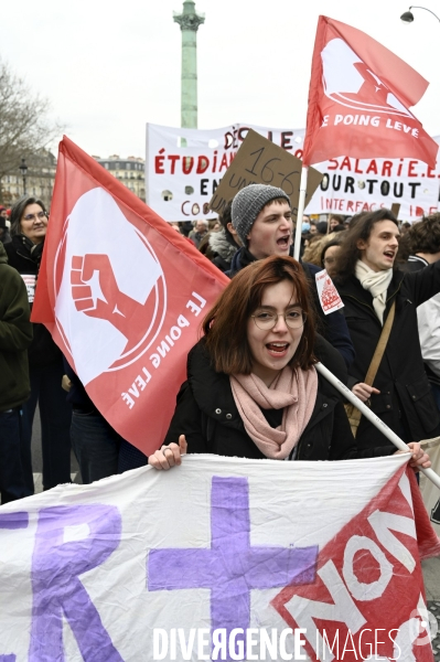 MANIFESTATION CONTRE LA REFORME DES RETRAITES, Paris le 11/03/2023, 7e journée de mobilisation.