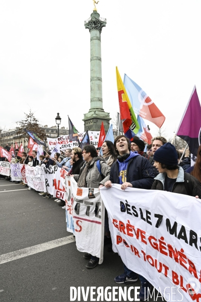 MANIFESTATION CONTRE LA REFORME DES RETRAITES, Paris le 11/03/2023, 7e journée de mobilisation.