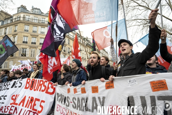 MANIFESTATION CONTRE LA REFORME DES RETRAITES, Paris le 11/03/2023, 7e journée de mobilisation.