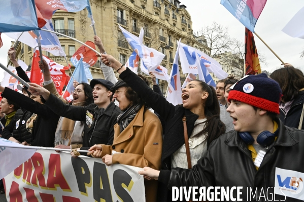 MANIFESTATION CONTRE LA REFORME DES RETRAITES, Paris le 11/03/2023, 7e journée de mobilisation.