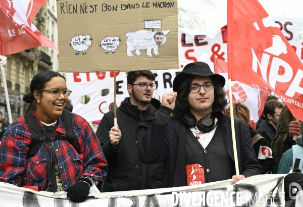 MANIFESTATION CONTRE LA REFORME DES RETRAITES, Paris le 11/03/2023, 7e journée de mobilisation.