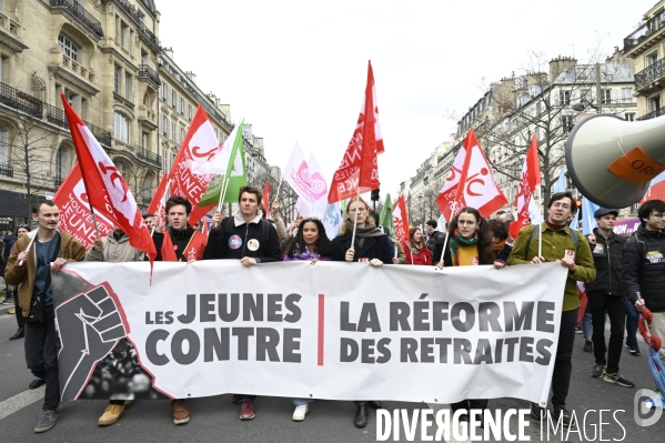 MANIFESTATION CONTRE LA REFORME DES RETRAITES, Paris le 11/03/2023, 7e journée de mobilisation.