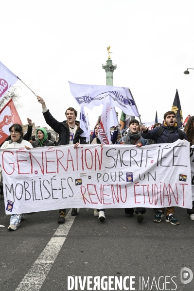 MANIFESTATION CONTRE LA REFORME DES RETRAITES, Paris le 11/03/2023, 7e journée de mobilisation.