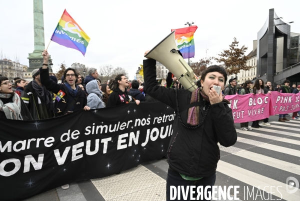 MANIFESTATION CONTRE LA REFORME DES RETRAITES, Paris le 11/03/2023, 7e journée de mobilisation.