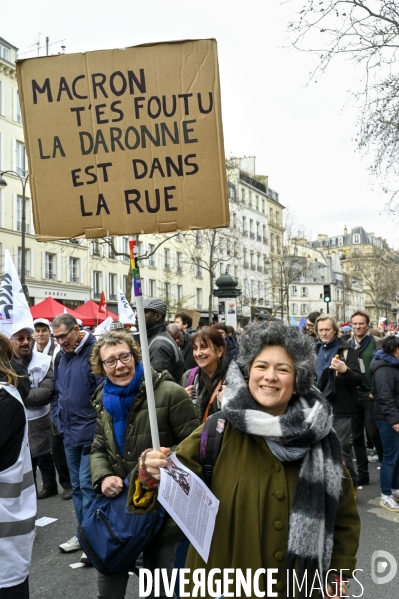 MANIFESTATION CONTRE LA REFORME DES RETRAITES, Paris le 11/03/2023, 7e journée de mobilisation.