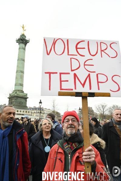 MANIFESTATION CONTRE LA REFORME DES RETRAITES, Paris le 11/03/2023, 7e journée de mobilisation.