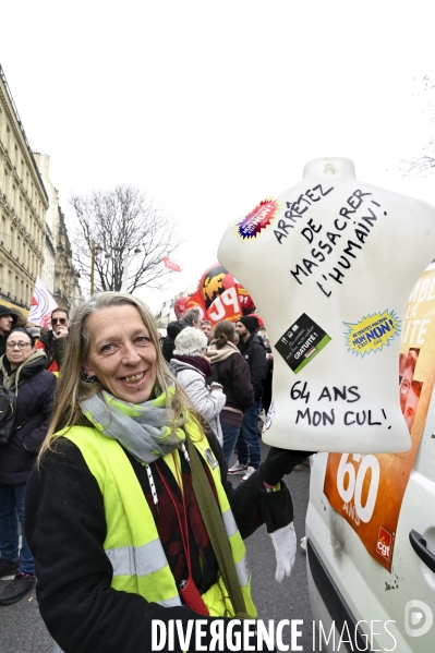 MANIFESTATION CONTRE LA REFORME DES RETRAITES, Paris le 11/03/2023, 7e journée de mobilisation.