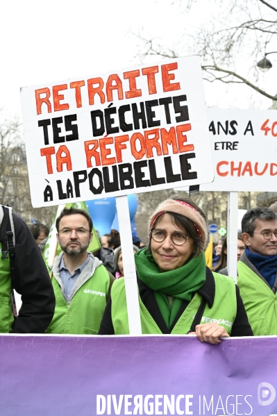 MANIFESTATION CONTRE LA REFORME DES RETRAITES, Paris le 11/03/2023, 7e journée de mobilisation.