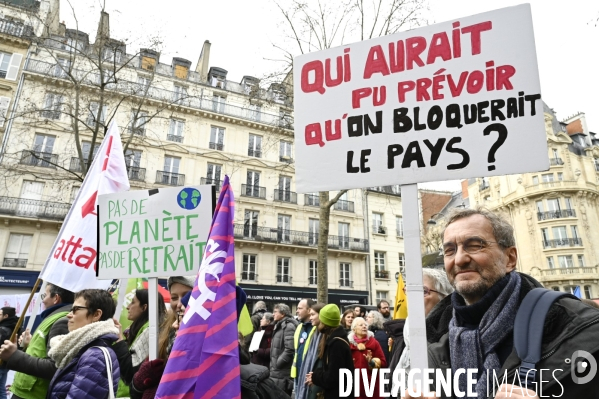 MANIFESTATION CONTRE LA REFORME DES RETRAITES, Paris le 11/03/2023, 7e journée de mobilisation.