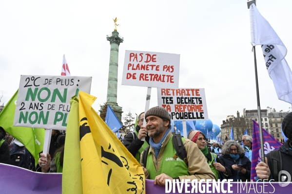 MANIFESTATION CONTRE LA REFORME DES RETRAITES, Paris le 11/03/2023, 7e journée de mobilisation.