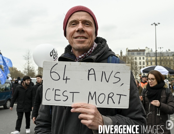 MANIFESTATION CONTRE LA REFORME DES RETRAITES, Paris le 11/03/2023, 7e journée de mobilisation.