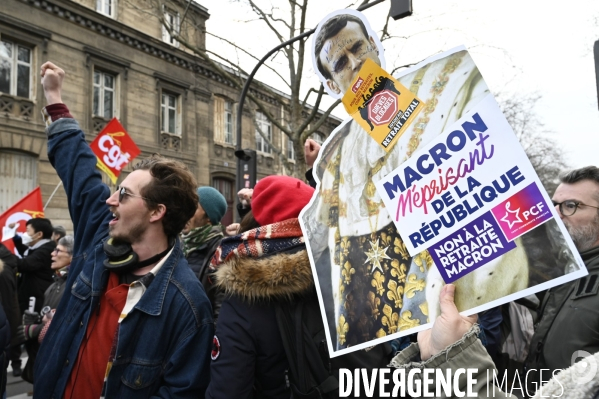 MANIFESTATION CONTRE LA REFORME DES RETRAITES, Paris le 11/03/2023, 7e journée de mobilisation.