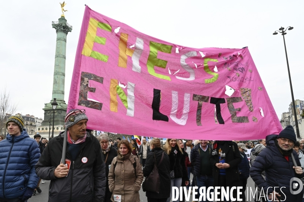 MANIFESTATION CONTRE LA REFORME DES RETRAITES, Paris le 11/03/2023, 7e journée de mobilisation.