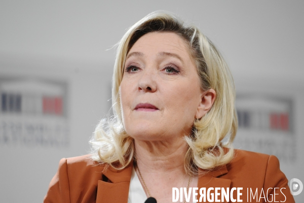 Conférence de presse de Marine Le Pen sur le projet de loi sur l accélération du nucléaire