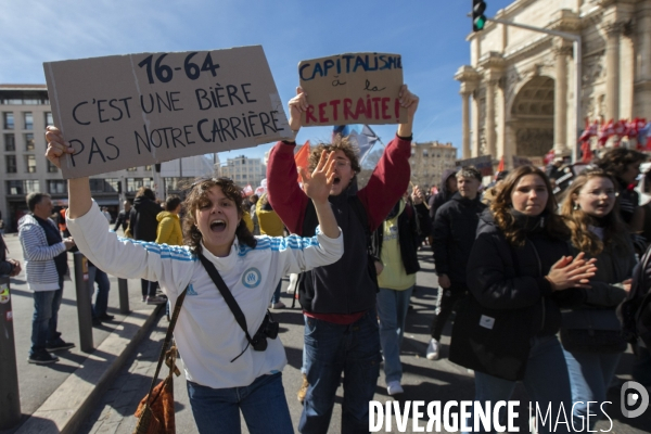 Huitième manifestation contre la réforme de la retraite à Marseille