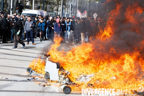 Huitième journée de mobilisation contre la réforme des retraites à Nantes