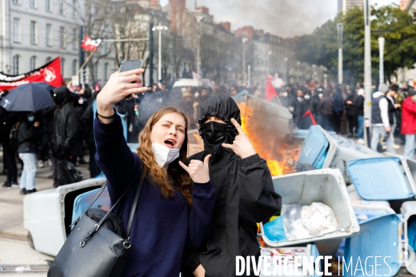 Huitième journée de mobilisation contre la réforme des retraites à Nantes