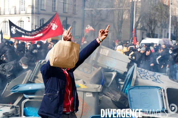 Huitième journée de mobilisation contre la réforme des retraites à Nantes