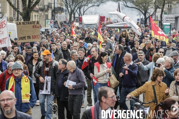 Bordeaux, 8 ème manifestation contre la réforme des retraites.