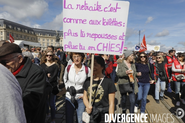 Bordeaux, 8 ème manifestation contre la réforme des retraites.