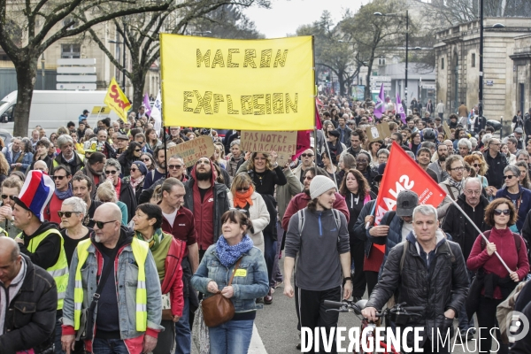 Bordeaux, 8 ème manifestation contre la réforme des retraites.