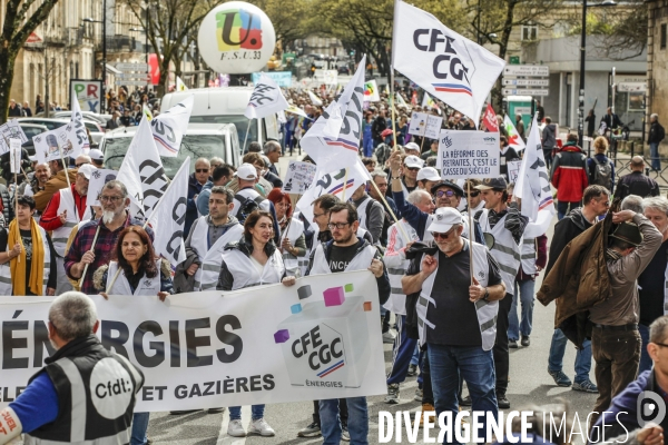 Bordeaux, 8 ème manifestation contre la réforme des retraites.