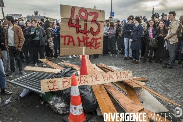 Manifestation spontanée place de la Concorde