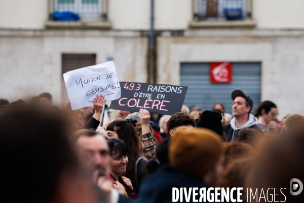 Colère spontanée contre le 49.3 à Nantes